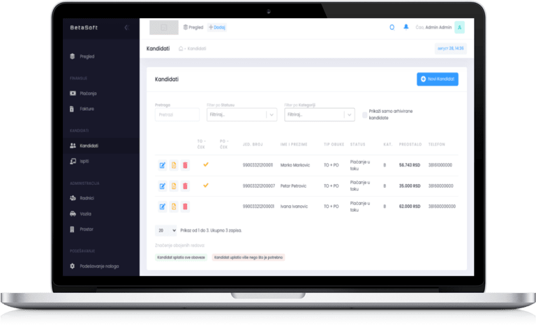 betasoft prikaz aplikacije
